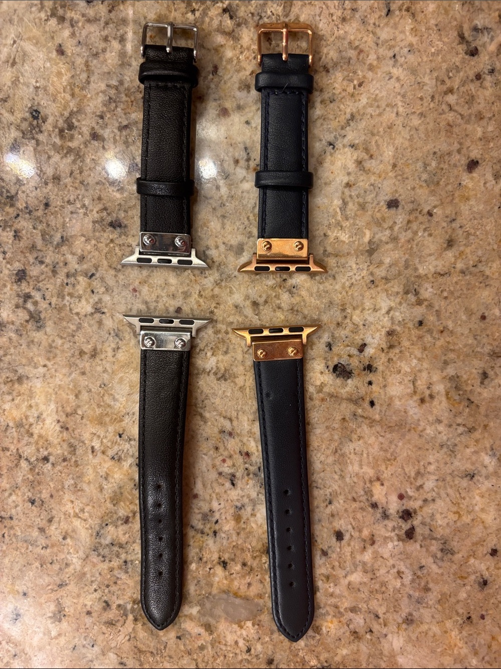 Set of 2 Leather Apple Watch Bands